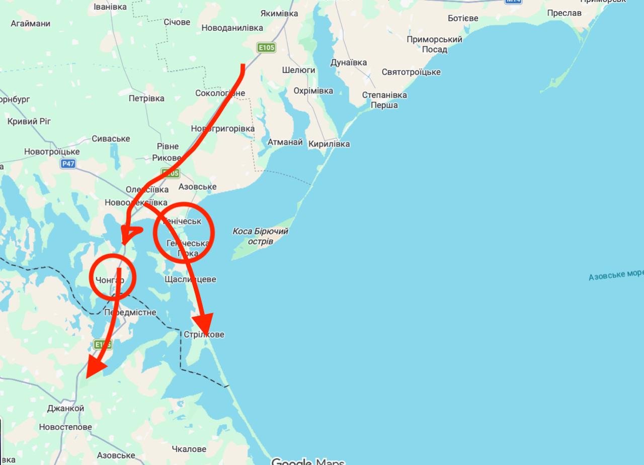 Оккупантам перекрыли еще один важный путь в Крым после ударов по Чонгарскому мосту
